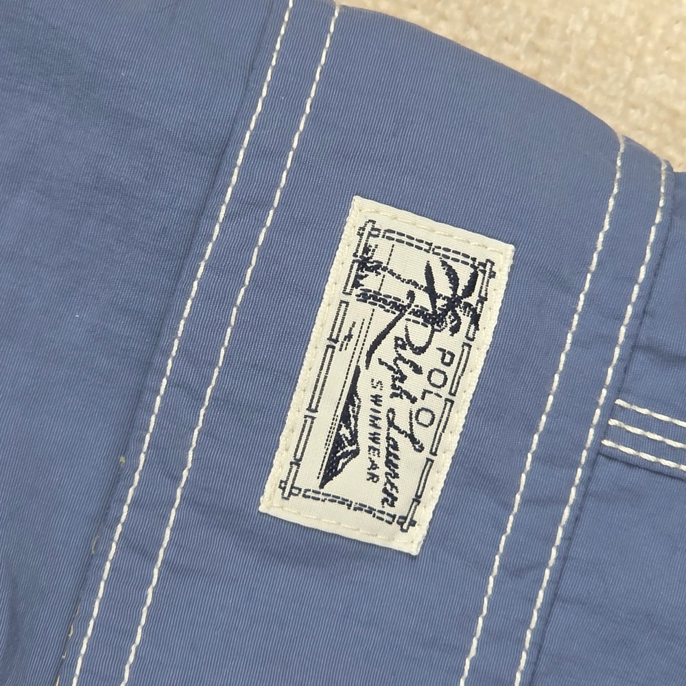 VTG Polo Ralph Lauren Mens Swim Trunks Board Shorts Cargo Pocket Yellow Pony XL - Picture 12 of 12